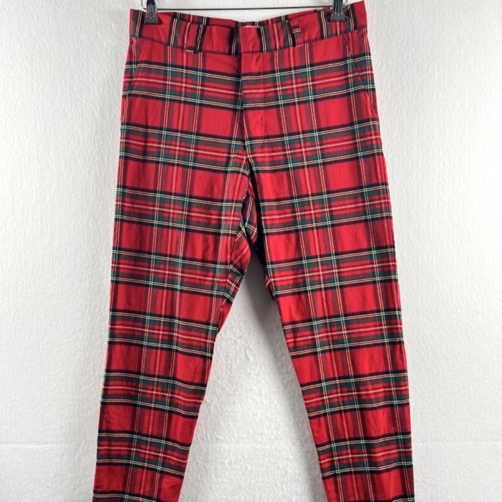 Women's Castaway Nantucket Island Tartan Plaid Stretch Pants Size 8